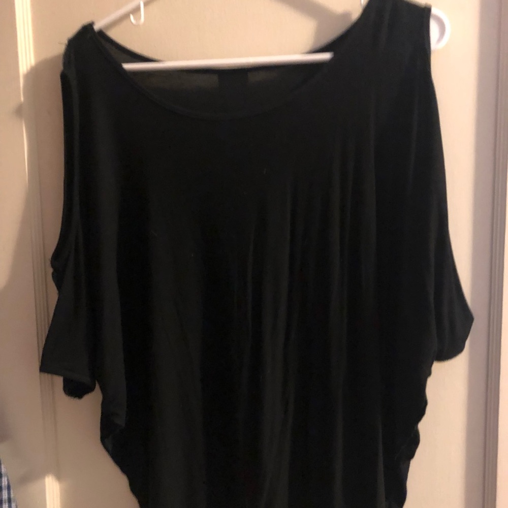 Black Cold Shoulder Top